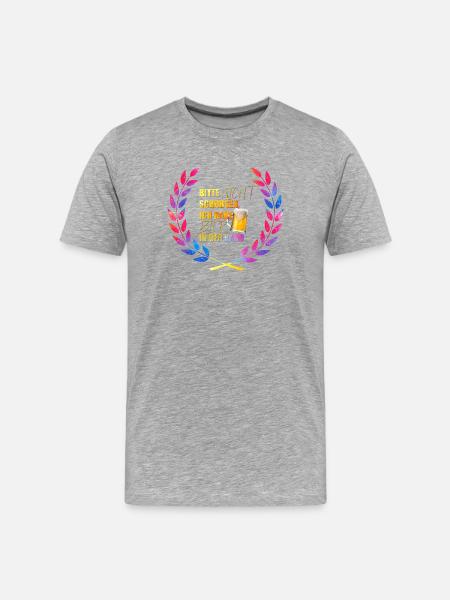 Bitte_nicht_schubsen_ich_habe_Bier_in_der_Hand_ - Men's Premium Organic T-Shirt - heather grey