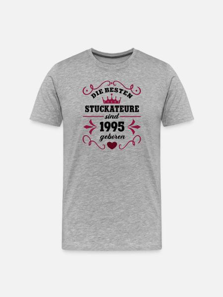 1995 Plasterer Birthday colleague plasterer - Men's Premium Organic T-Shirt - heather grey