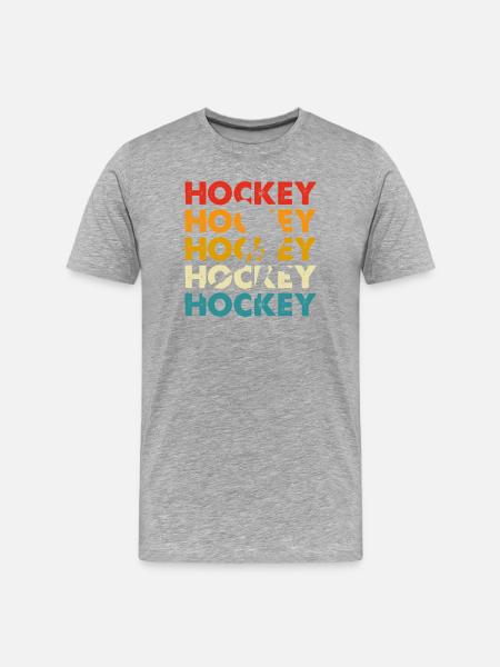 Hockey Eishockey Eishockeyspieler Geschenk - Men's Premium Organic T-Shirt - heather grey