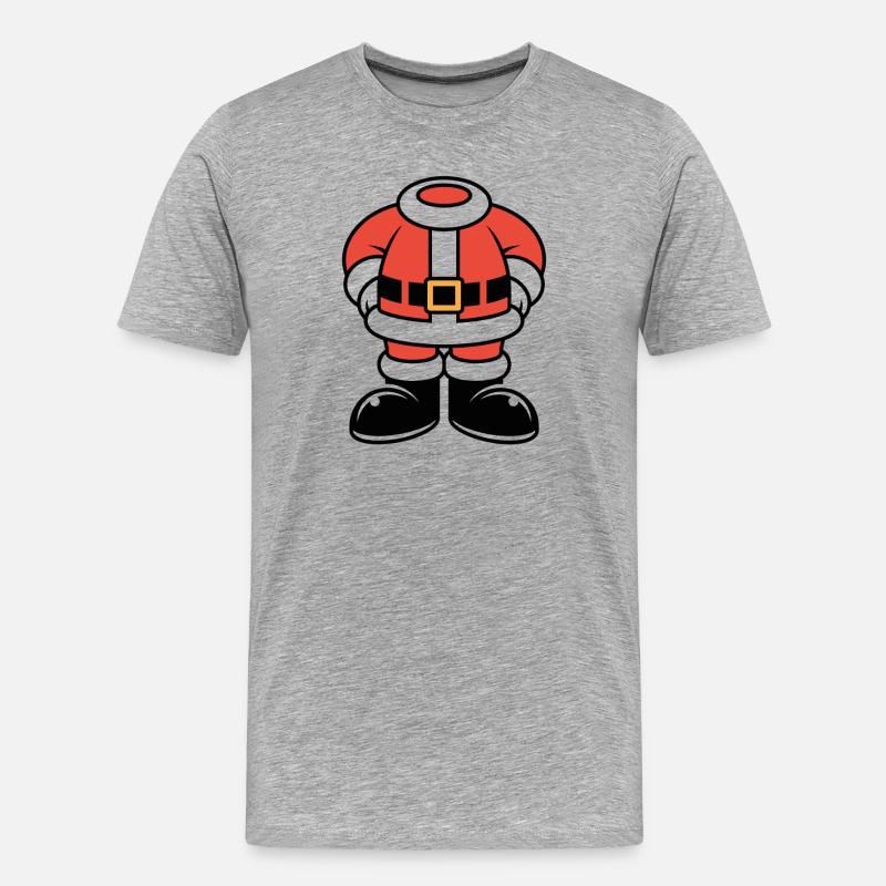 Große Santa Silhouette in Rot - Männer Premium Bio T-Shirt - Grau meliert