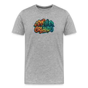 Orlando Graffiti Skyline - Men's Premium Organic T-Shirt - heather grey - Front - Damien (186cm)