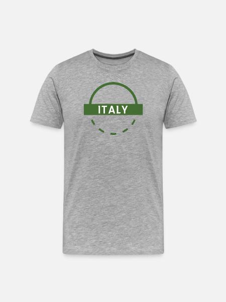 Green Italy Emblem Round Logo - Men's Premium Organic T-Shirt - heather grey