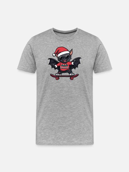 Bat Christmas Funny - Men's Premium Organic T-Shirt - heather grey