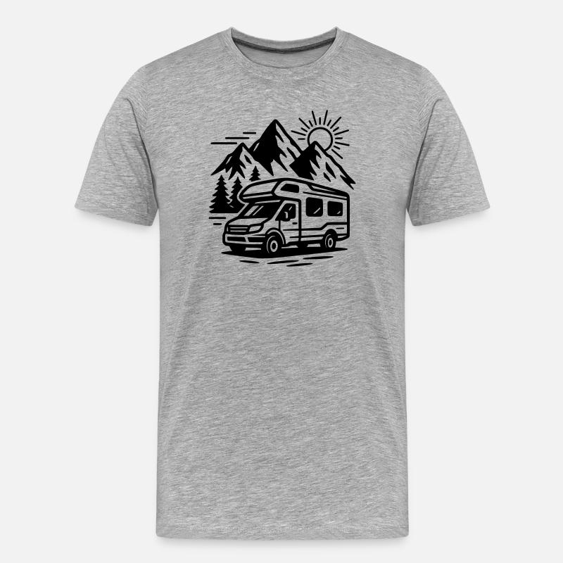 Wohnmobil - Männer Premium Bio T-Shirt - Grau meliert