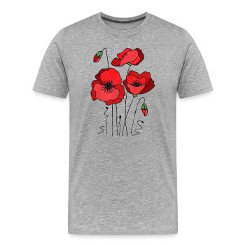 Blumen - T-shirt bio Premium Homme - gris chiné - Devant - Damien (186cm)