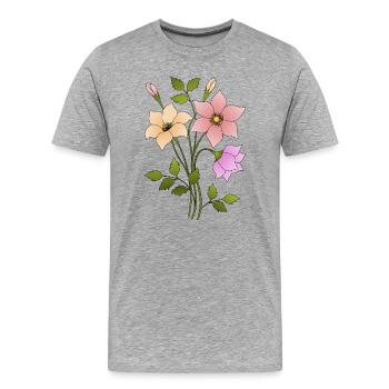 Blumen - T-shirt bio Premium Homme - gris chiné - Devant - Damien (186cm)