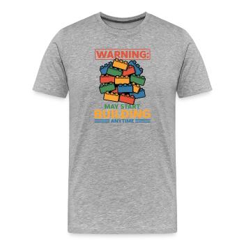 Building Blocks Kids Brick Builder - Männer Premium Bio T-Shirt - Grau meliert - Vorne - Damien (186cm)