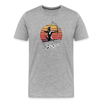 Conception de tir à l’arc pour les archers et les parcours - T-shirt bio Premium Homme - gris chiné - Devant - Damien (186cm)