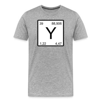 Symbolisme de l’yttrium en disposition minimale - T-shirt bio Premium Homme - gris chiné - Devant - Damien (186cm)