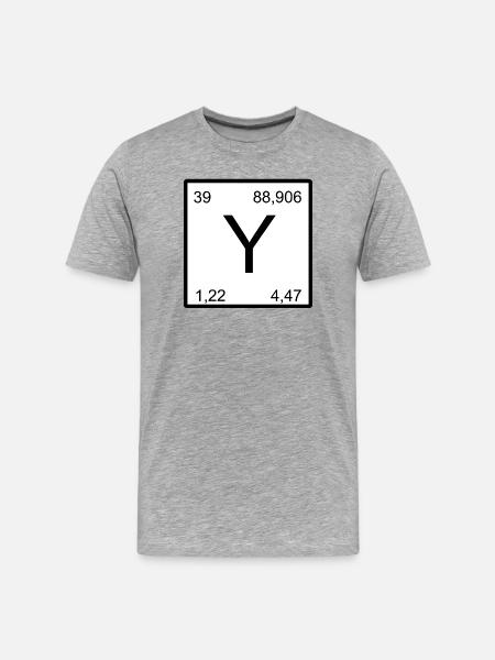 Yttrium symbolism in minimal layout - Men's Premium Organic T-Shirt - heather grey