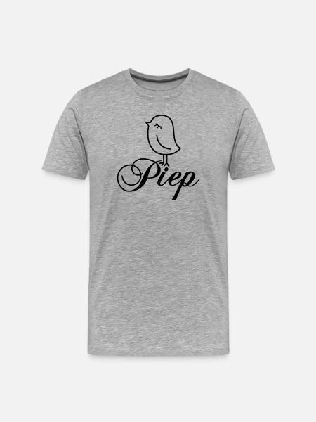 Sparrow Beep – Beeping Bird Cartoon Motif - Men's Premium Organic T-Shirt - heather grey