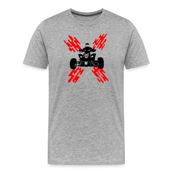 Quad - Männer Premium Bio T-Shirt - Grau meliert - Vorne - Damien (186cm)