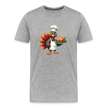 Thanksgiving Turkey Cook Thanksgiving - Men's Premium Organic T-Shirt - heather grey - Front - Damien (186cm)