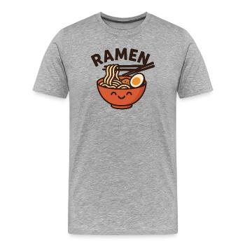 Ramen Lover – Lustiges Kawaii Nudel Design - Männer Premium Bio T-Shirt - Grau meliert - Vorne - Damien (186cm)