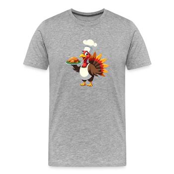 Thanksgiving Turkey Cook Thanksgiving - Men's Premium Organic T-Shirt - heather grey - Front - Damien (186cm)