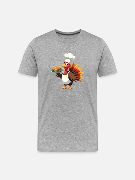 Cuisinier de dinde de Thanksgiving Thanksgiving - T-shirt bio Premium Homme - gris chiné