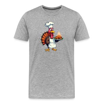Thanksgiving Turkey Cook Thanksgiving - Men's Premium Organic T-Shirt - heather grey - Front - Damien (186cm)
