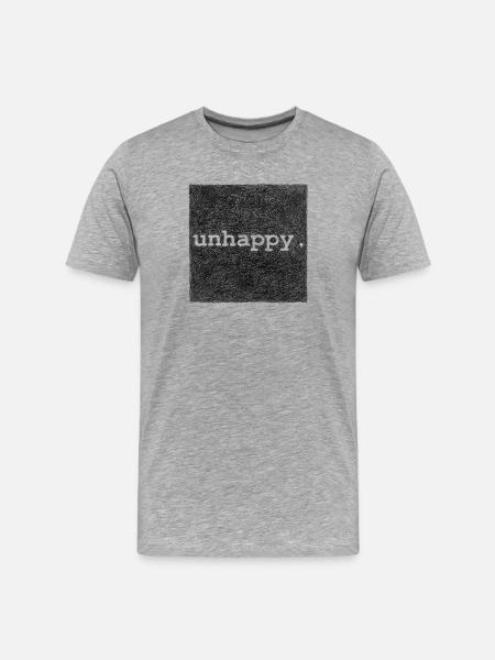 Unhappy - alpha version - Men's Premium Organic T-Shirt - heather grey