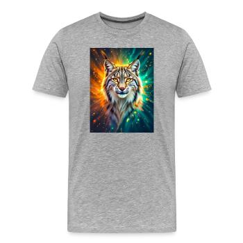 Luchs – Geist der Klarheit und Energie - T-shirt bio Premium Homme - gris chiné - Devant - Damien (186cm)