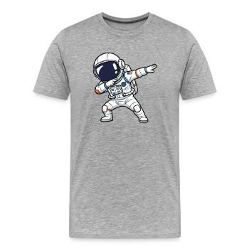 Astronaut Dab - Männer Premium Bio T-Shirt - Grau meliert - Vorne - Damien (186cm)