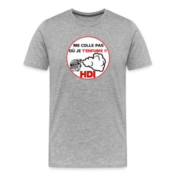 Me colle pas hdi - T-shirt bio Premium Homme - gris chiné - Devant - Damien (186cm)