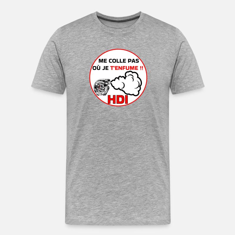 Bleib nicht bei mir, hdi - Männer Premium Bio T-Shirt - Grau meliert