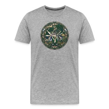 Vanille Orchidee und Blattwerk - Männer Premium Bio T-Shirt - Grau meliert - Vorne - Damien (186cm)