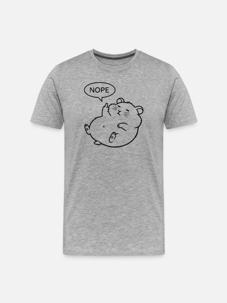 Nope Hamster | Funny Middle Finger Statement - Men's Premium Organic T-Shirt - heather grey