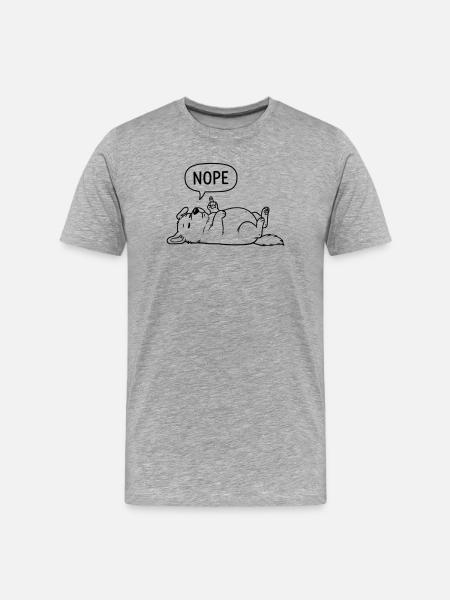 Nope Dog | Funny Middle Finger Statement - Men's Premium Organic T-Shirt - heather grey