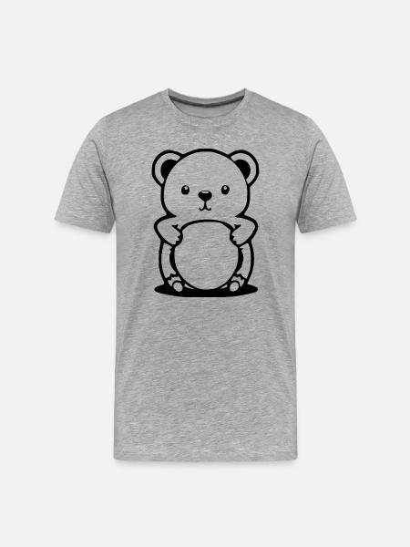 Bär Bärchen T-shirt Geschenk - Männer Premium Bio T-Shirt - Grau meliert
