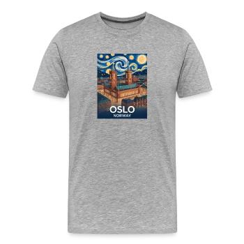 Oslo - T-shirt bio Premium Homme - gris chiné - Devant - Damien (186cm)