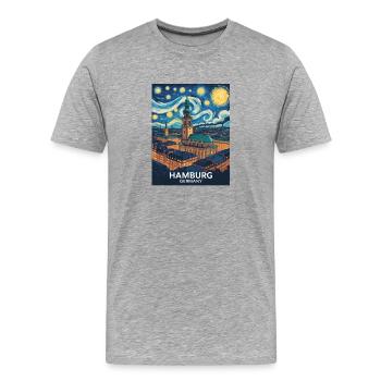 Hamburg - Men's Premium Organic T-Shirt - heather grey - Front - Damien (186cm)