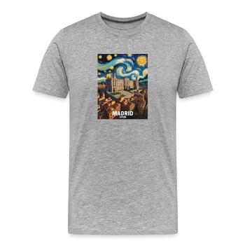 Madrid - Men's Premium Organic T-Shirt - heather grey - Front - Damien (186cm)