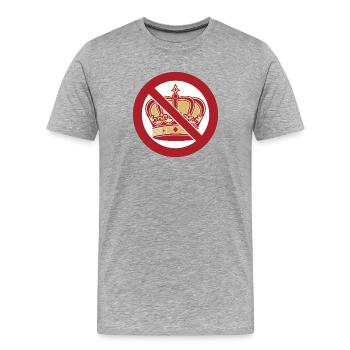 Pas de rois Pas de rois avec une couronne royale - T-shirt bio Premium Homme - gris chiné - Devant - Damien (186cm)