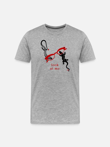 Lizards with glasses Look at Me - Men's Premium Organic T-Shirt - heather grey