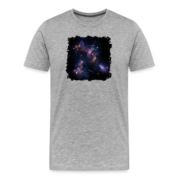 Constellation de la toile stellaire - T-shirt bio Premium Homme - gris chiné - Devant - Damien (186cm)