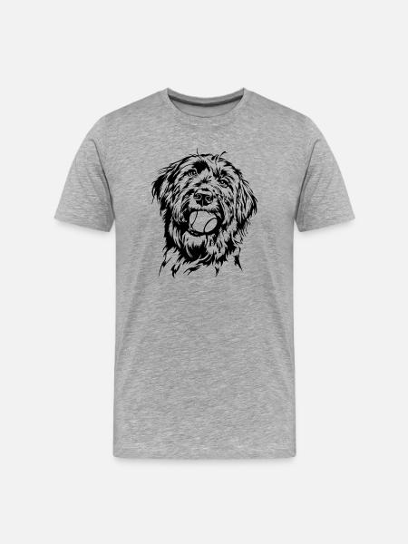 Briard Ball Balljunkie Dogs Wilsigns - Men's Premium Organic T-Shirt - heather grey