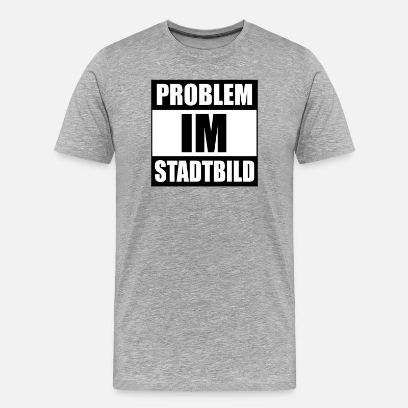Problem im Stadtbild - Männer Premium Bio T-Shirt - Grau meliert