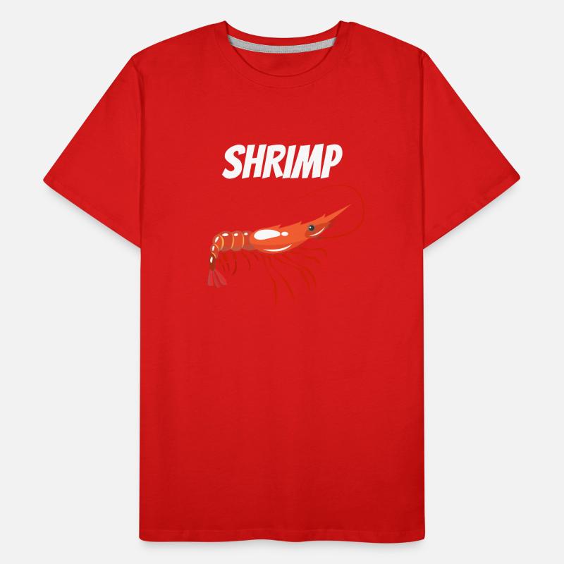 Bold Shrimp Illustration with SHRIMP Text Prawn Men's Premium Organic T-Shirt