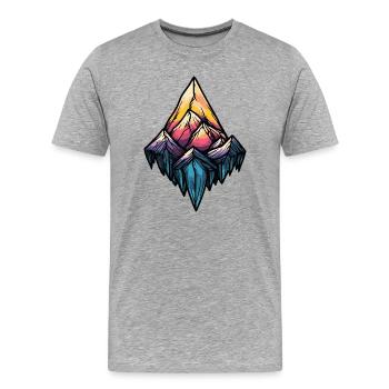 Eisberge Symbol Berge - Männer Premium Bio T-Shirt - Grau meliert - Vorne - Damien (186cm)