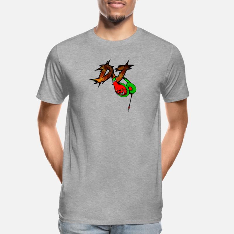 Neon Devil mit Kopfhörer DJ Männer Premium Bio T-Shirt
