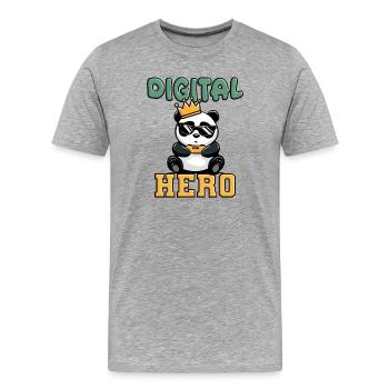 Gaming King Hero - Men's Premium Organic T-Shirt - heather grey - Front - Damien (186cm)