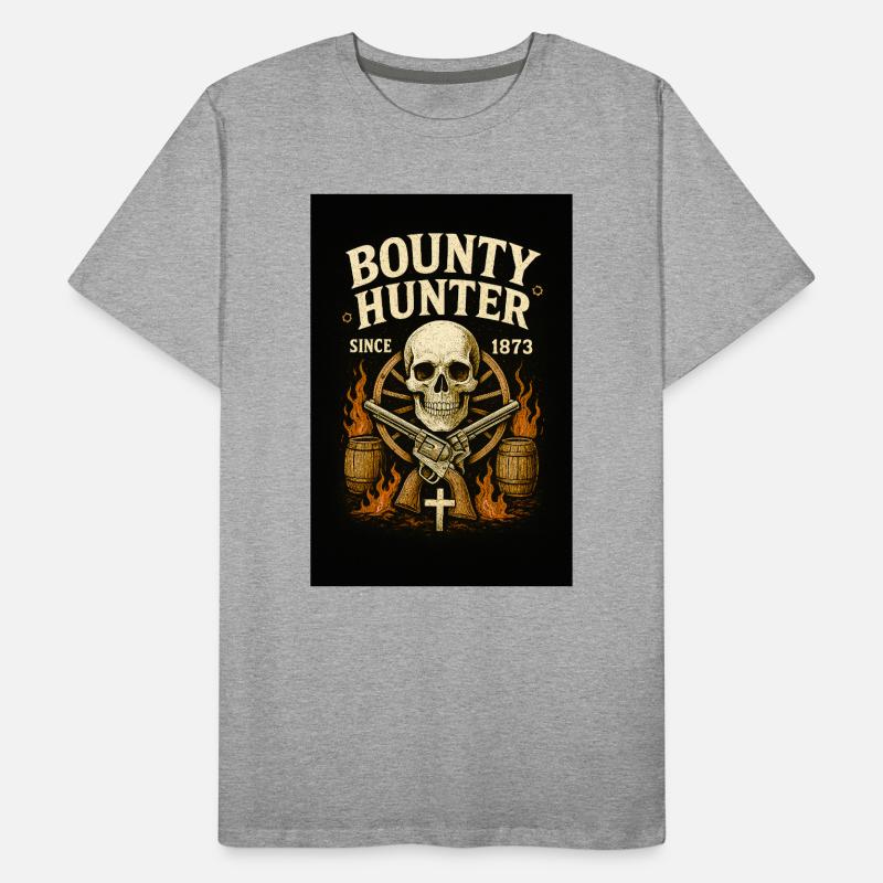 Bounty Hunter Skeleton Western Men's Premium Organic T-Shirt