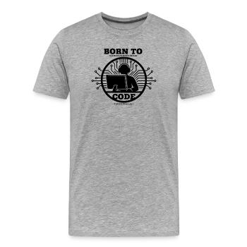 Codeur né pour coder Programmeur - T-shirt bio Premium Homme - gris chiné - Devant - Damien (186cm)