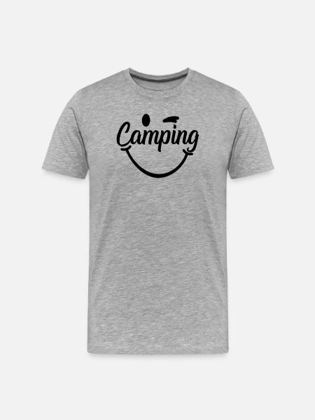 Camping Smile - Men's Premium Organic T-Shirt - heather grey