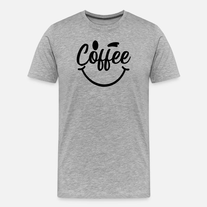 Coffee_Smile - Männer Premium Bio T-Shirt - Grau meliert