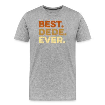 Türk Dede Design - Bester Dede (Opa) aller Zeiten  - Männer Premium Bio T-Shirt - Grau meliert - Vorne - Damien (186cm)