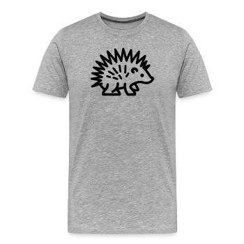 Porc-épic - T-shirt bio Premium Homme - gris chiné - Devant - Damien (186cm)