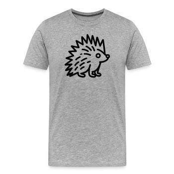 Porc-épic - T-shirt bio Premium Homme - gris chiné - Devant - Damien (186cm)