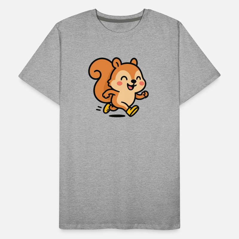 Glückliches Eichhörnchen auf der Flucht Männer Premium Bio T-Shirt
